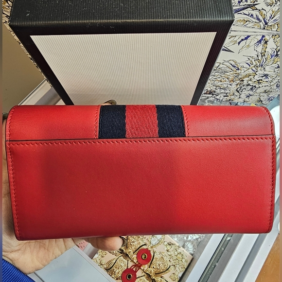 Gucci Sylvie Continental Red Leather Wallet - Picture 8 of 10